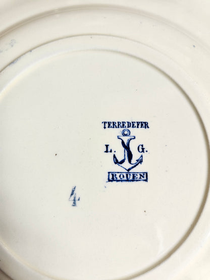 Assiettes plates Clairefontaine, Rouen
