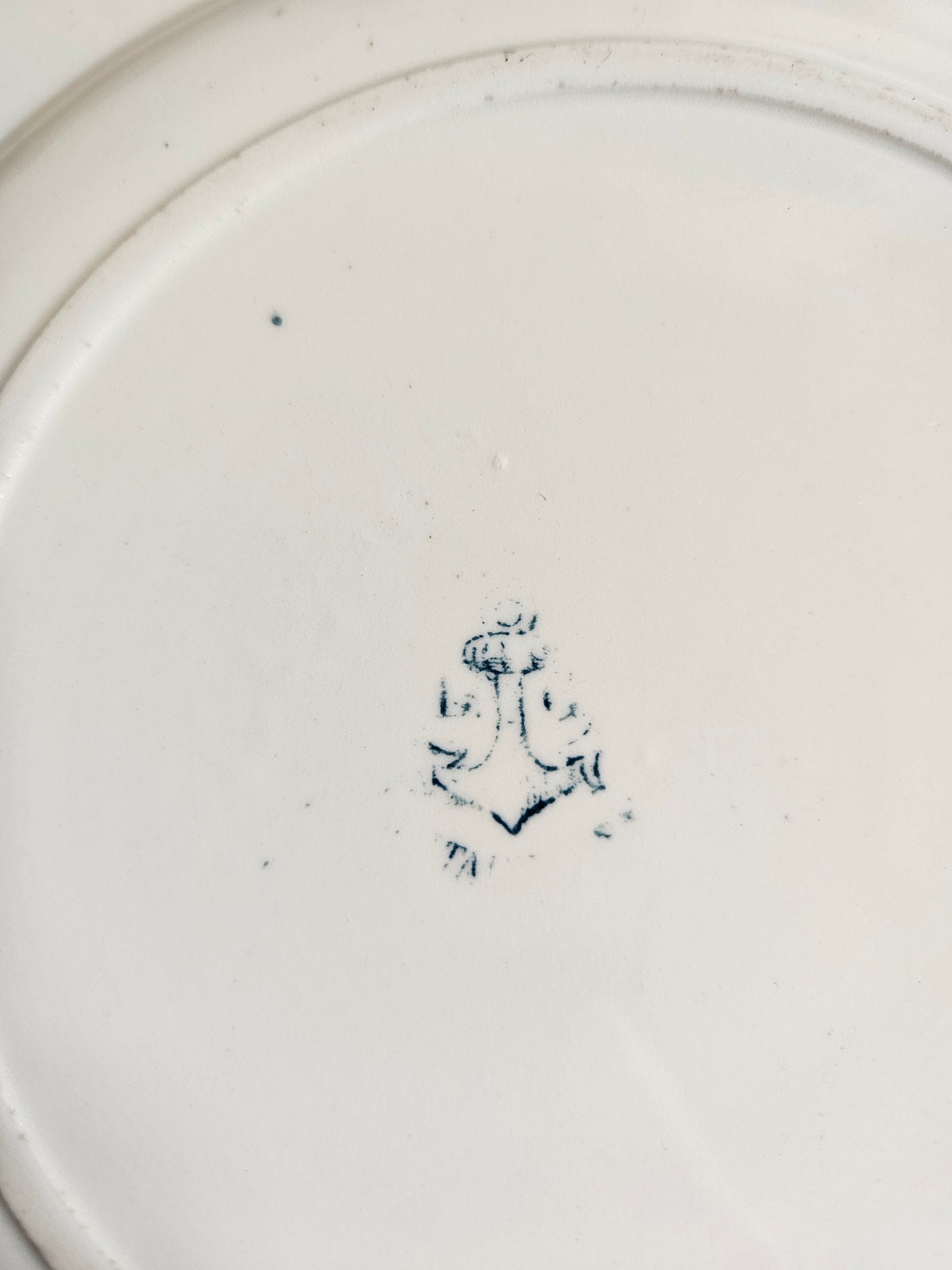 Duo d’assiettes plates dépareillées bleues