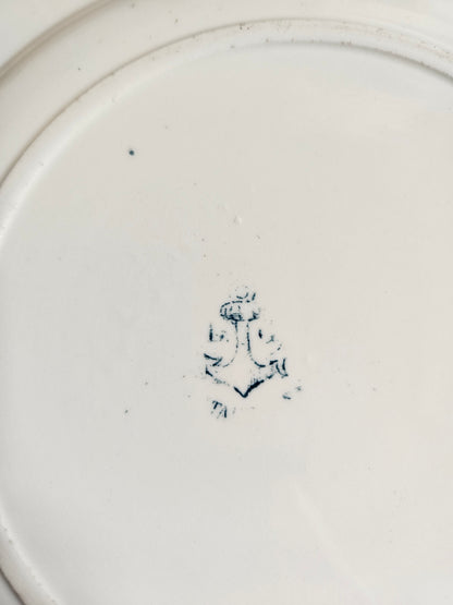 Duo d’assiettes plates dépareillées bleues