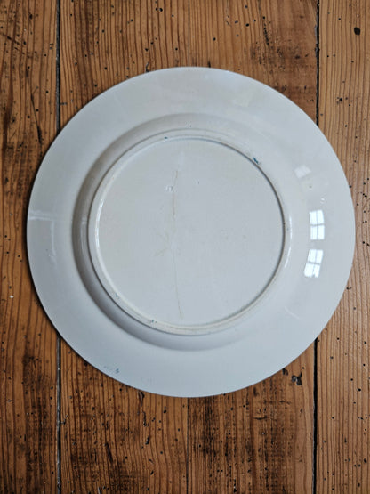 Duo d’assiettes plates dépareillées bleues