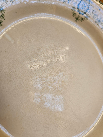 Assiettes plates dépareillées Creil et Montereau vertes