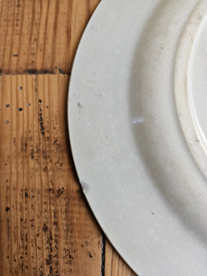 Assiettes plates dépareillées Creil et Montereau vertes