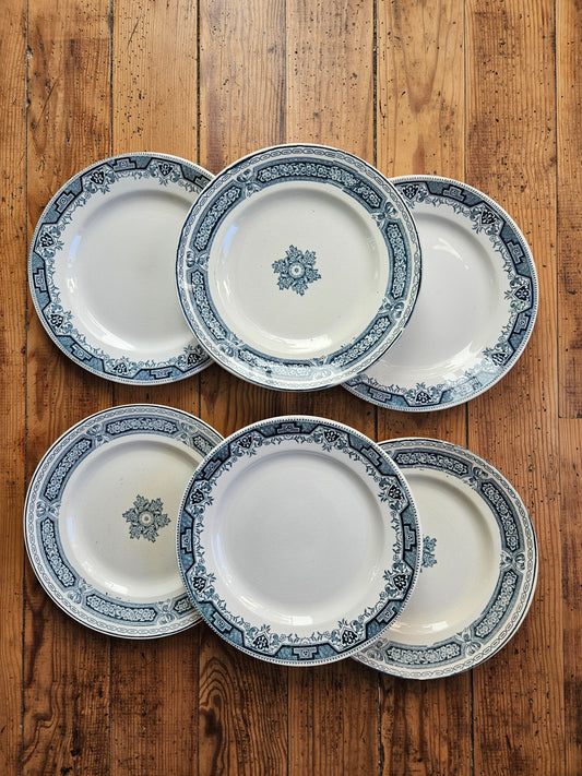 Assiettes plates dépareillées, Maroc & Anglais