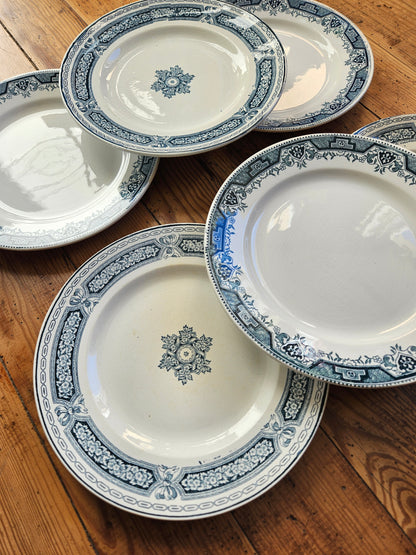 Assiettes plates dépareillées, Maroc & Anglais