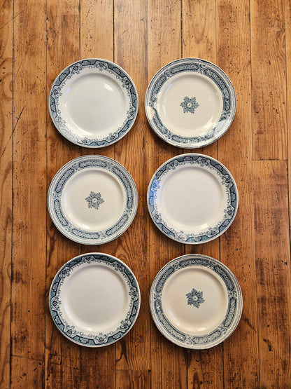 Assiettes plates dépareillées, Maroc & Anglais
