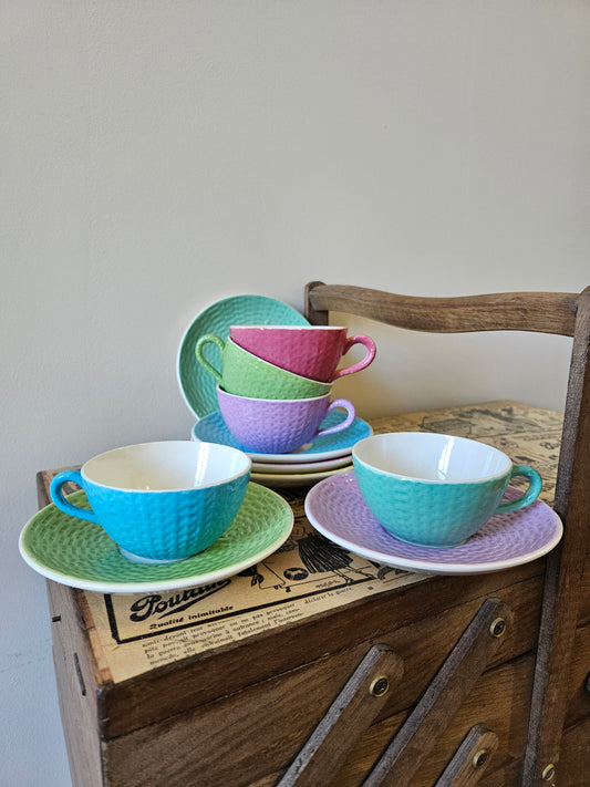 Tasses Digoin multicolores