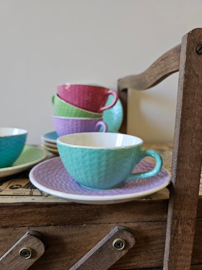 Tasses Digoin multicolores