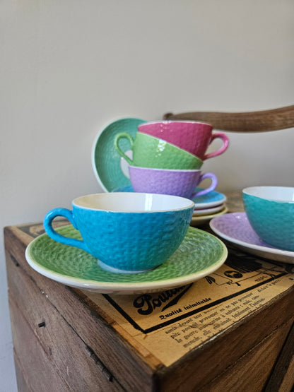 Tasses Digoin multicolores