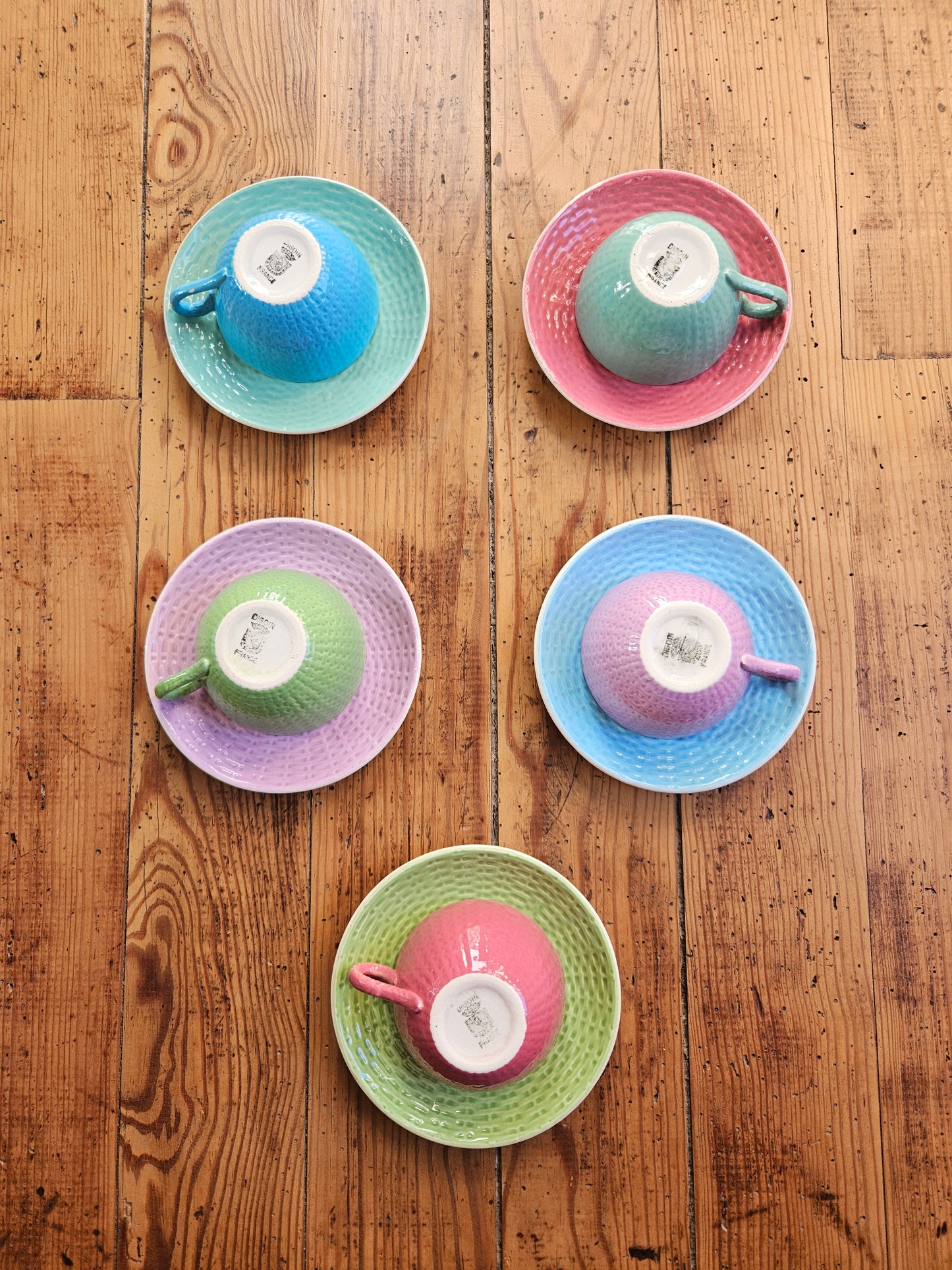 Tasses Digoin multicolores
