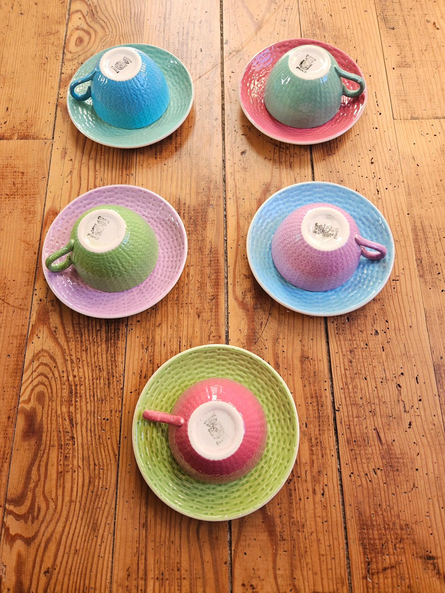 Tasses Digoin multicolores