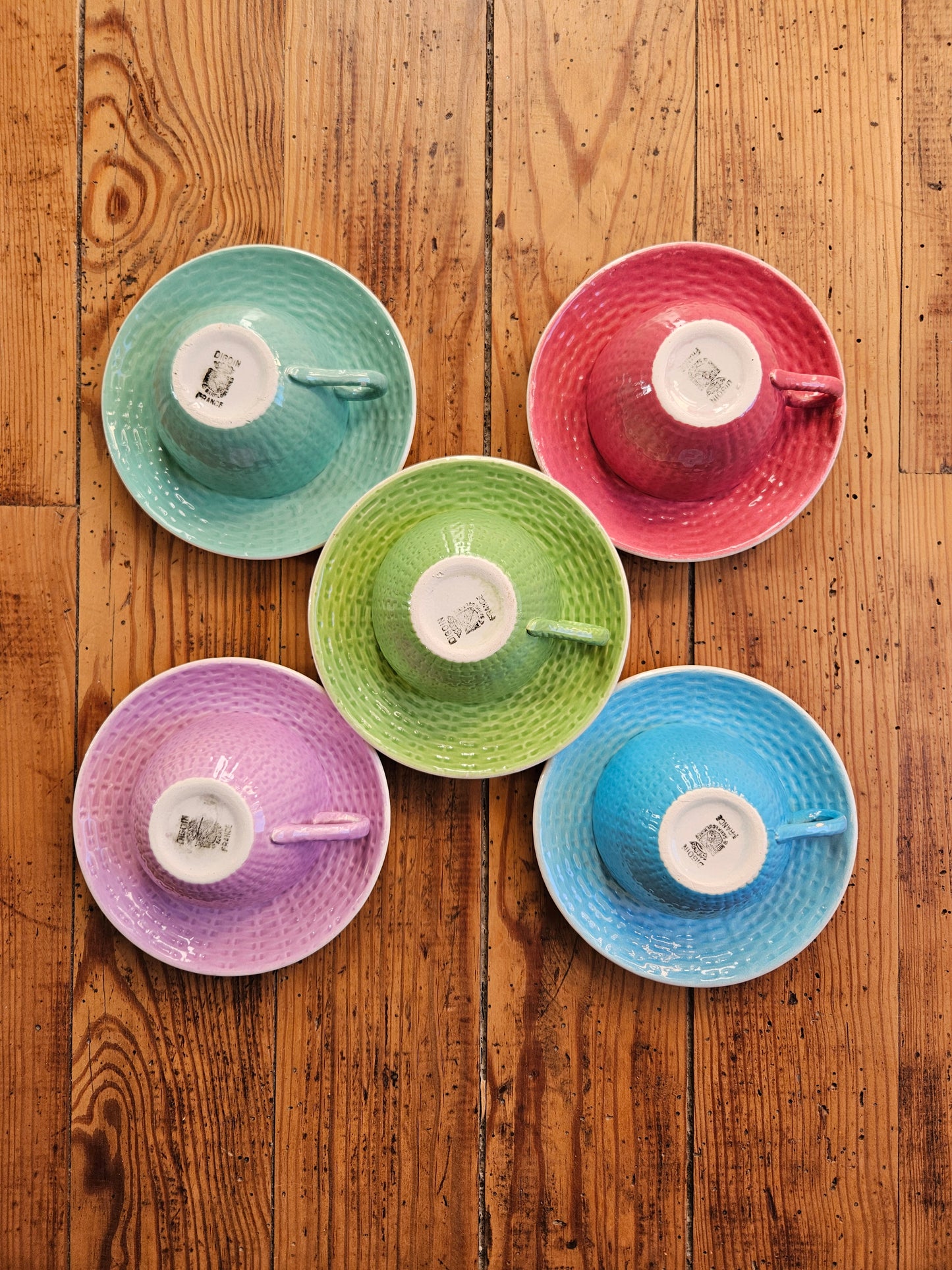 Tasses Digoin multicolores