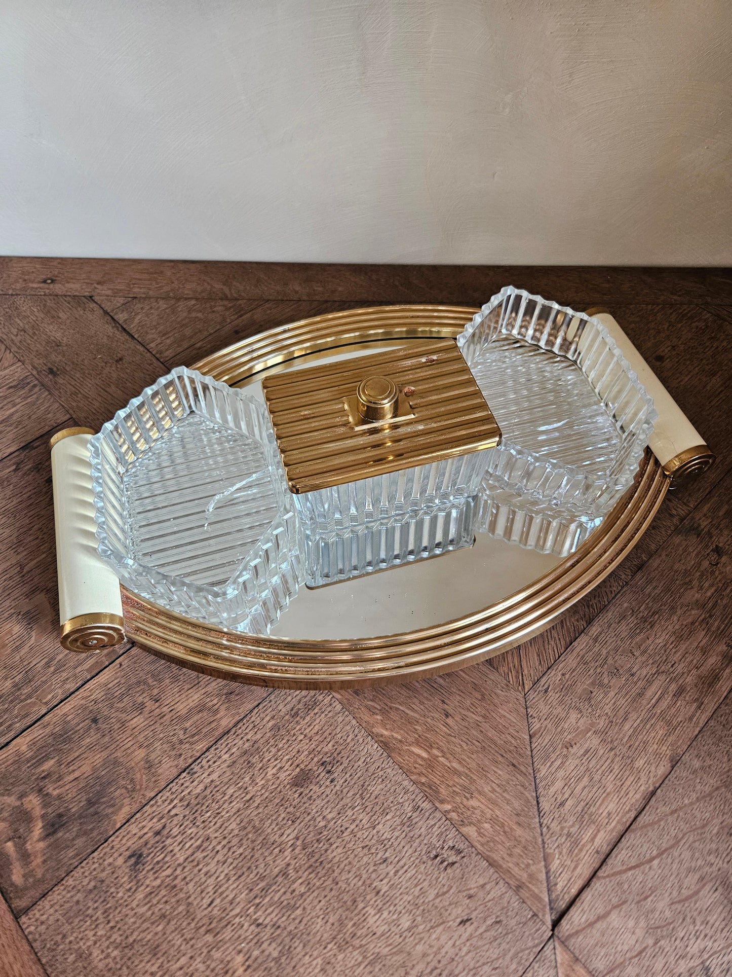 Plateau miroir apéritif Art Déco