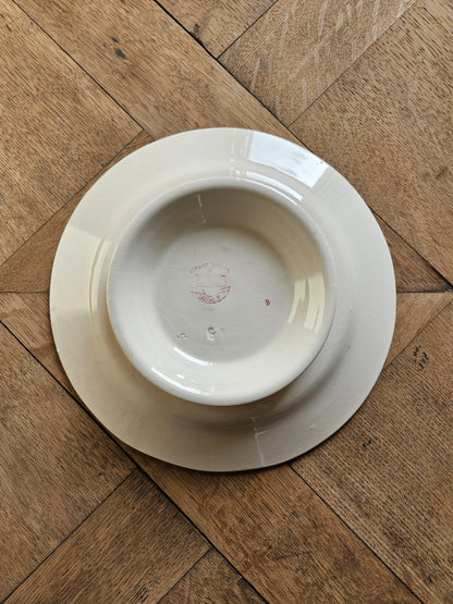 Assiette sur pied Creil et Montereau, Ceylan