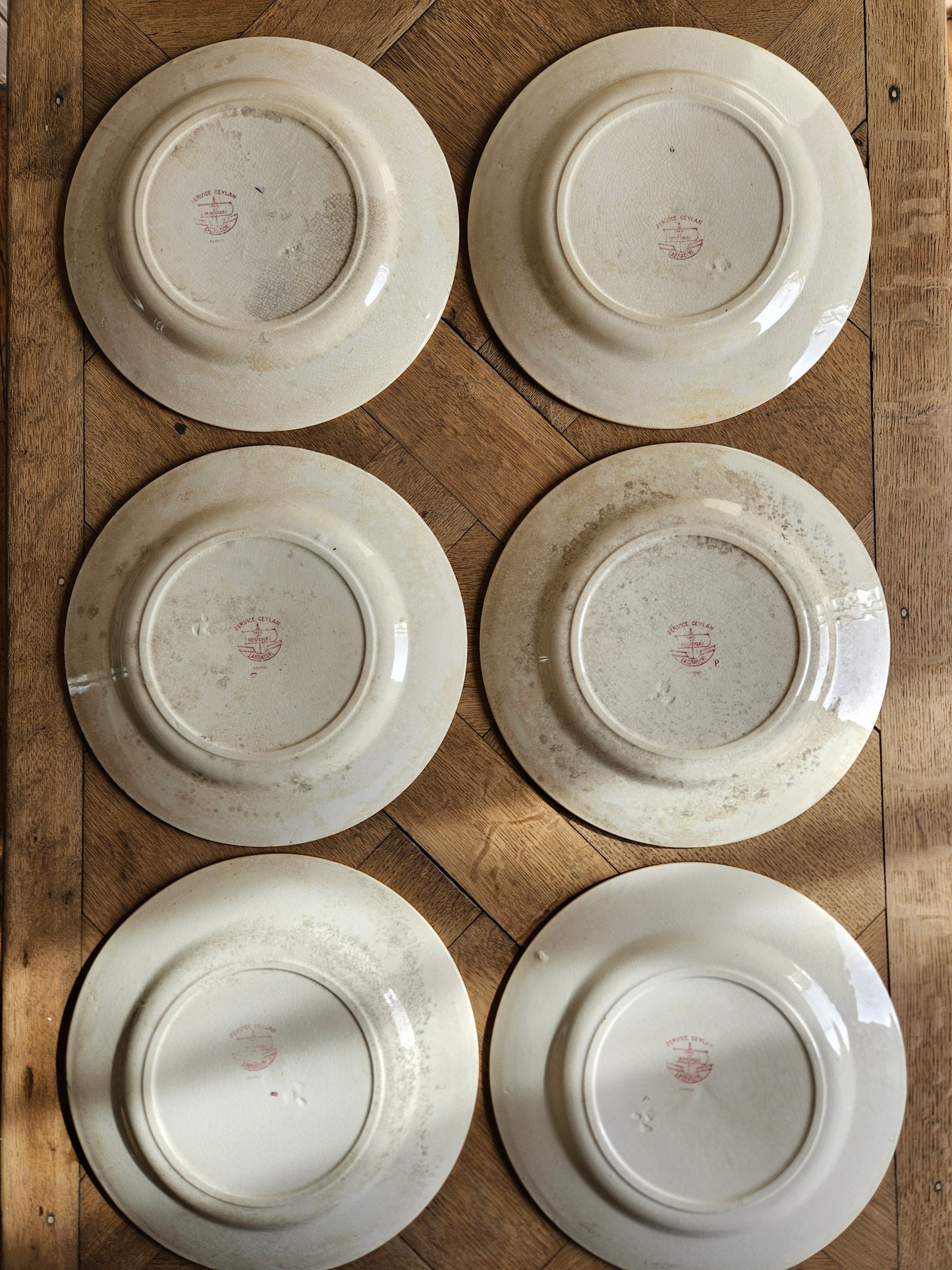 Assiettes plates Creil et Montereau, Ceylan