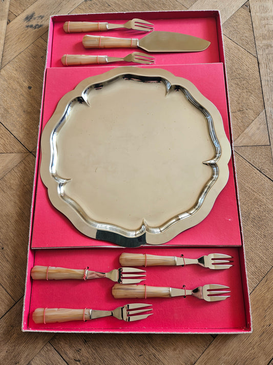 Coffret à dessert, plat & couverts