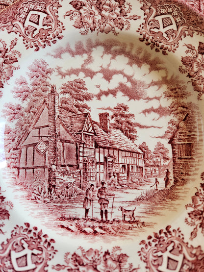 Assiettes à dessert Old Inns Series, Staffordshire