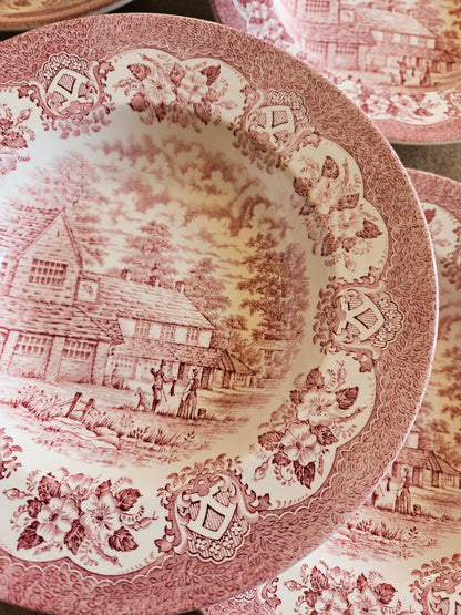 Assiettes creuses Old Inns Series, Staffordshire
