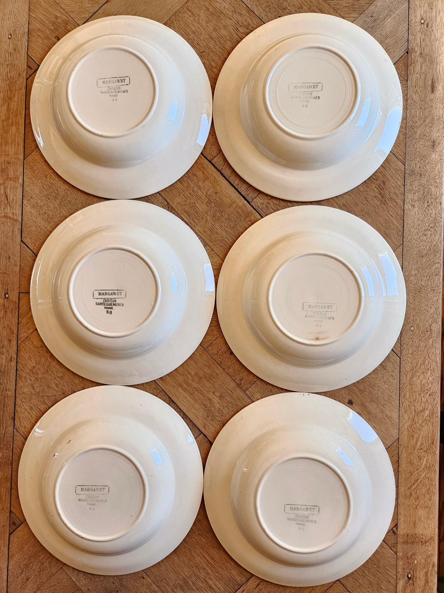 Assiettes creuses rétro Digoin, Margaret