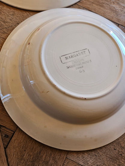 Assiettes creuses rétro Digoin, Margaret