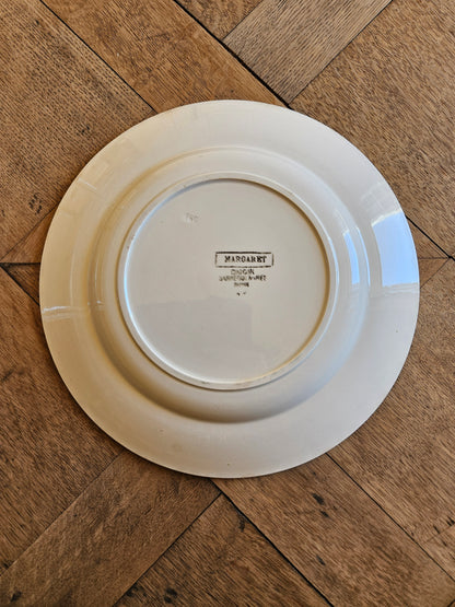 Plat rond rétro Digoin, Margaret