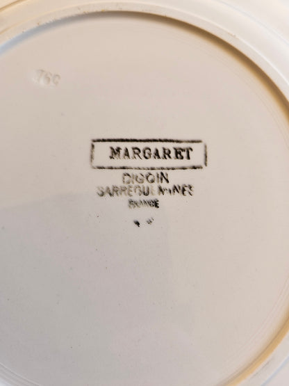 Plat rond rétro Digoin, Margaret