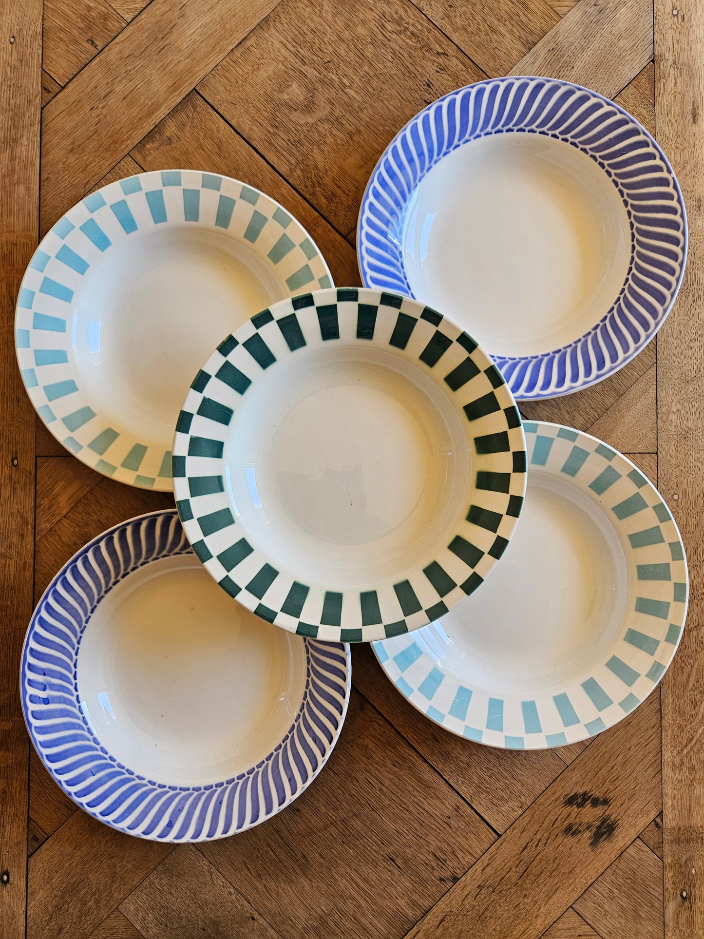 Assiettes creuses Digoin dépareillées