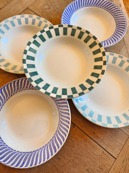 Assiettes creuses Digoin dépareillées