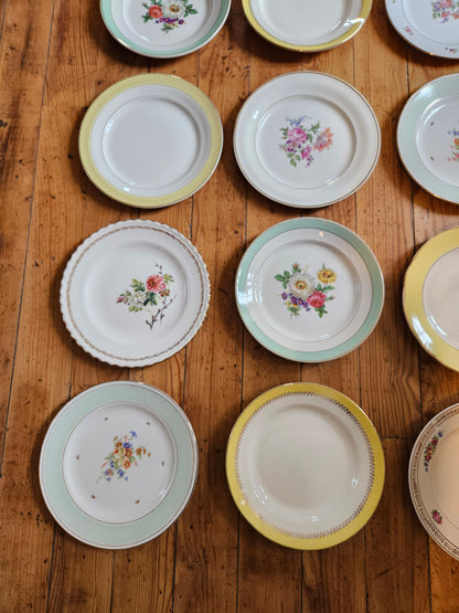 Assiettes plates dépareillées