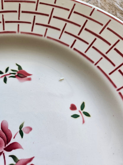 Plat rond rétro Digoin, Rosa