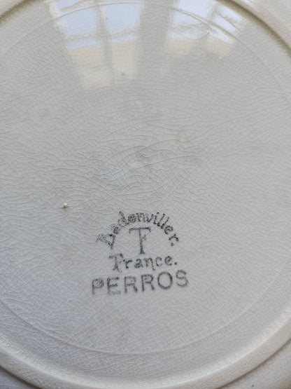 Assiettes plates Badonviller, Perros