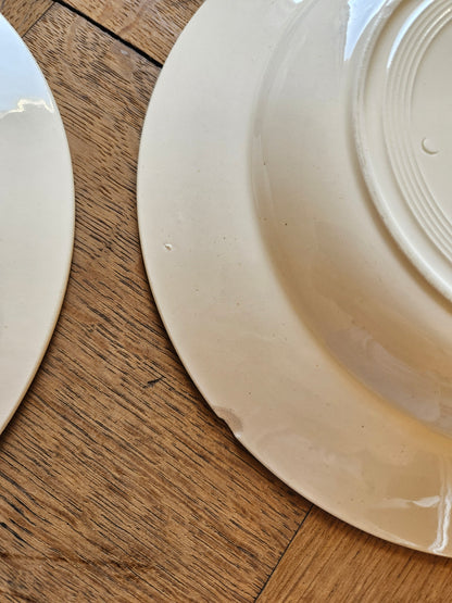 Assiettes creuses St Amand, rose bleue