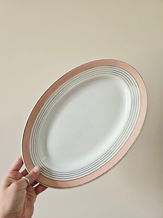 Plat ovale K&G Lunéville rose