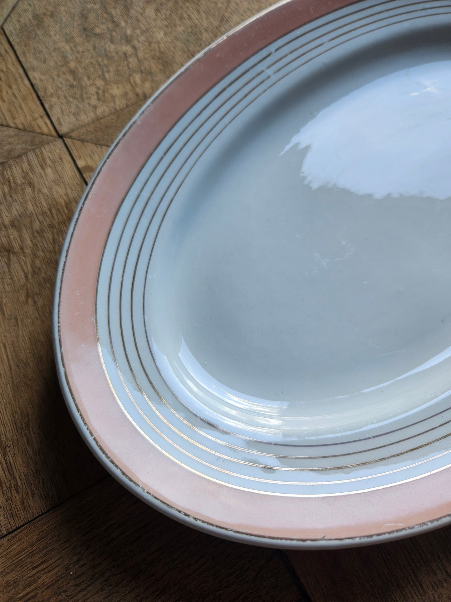Plat ovale K&G Lunéville rose