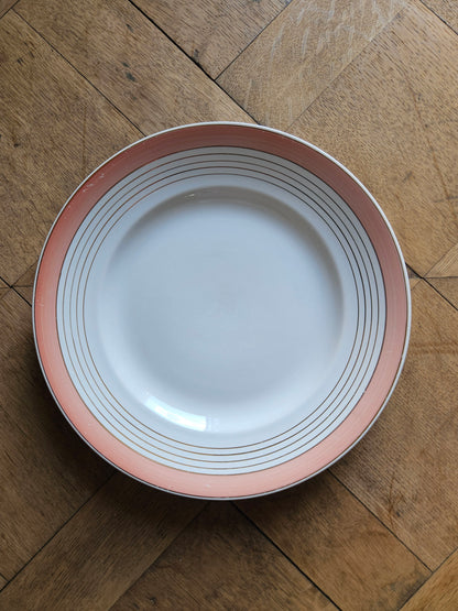 Plat rond K&G Lunéville rose