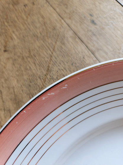 Plat rond K&G Lunéville rose
