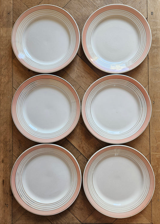 Assiettes plates K&G Lunéville roses
