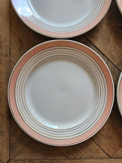 Assiettes plates K&G Lunéville roses