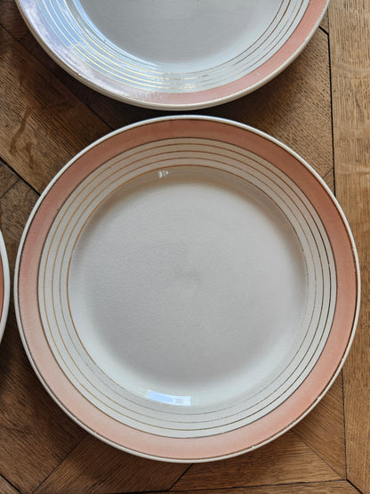 Assiettes plates K&G Lunéville roses