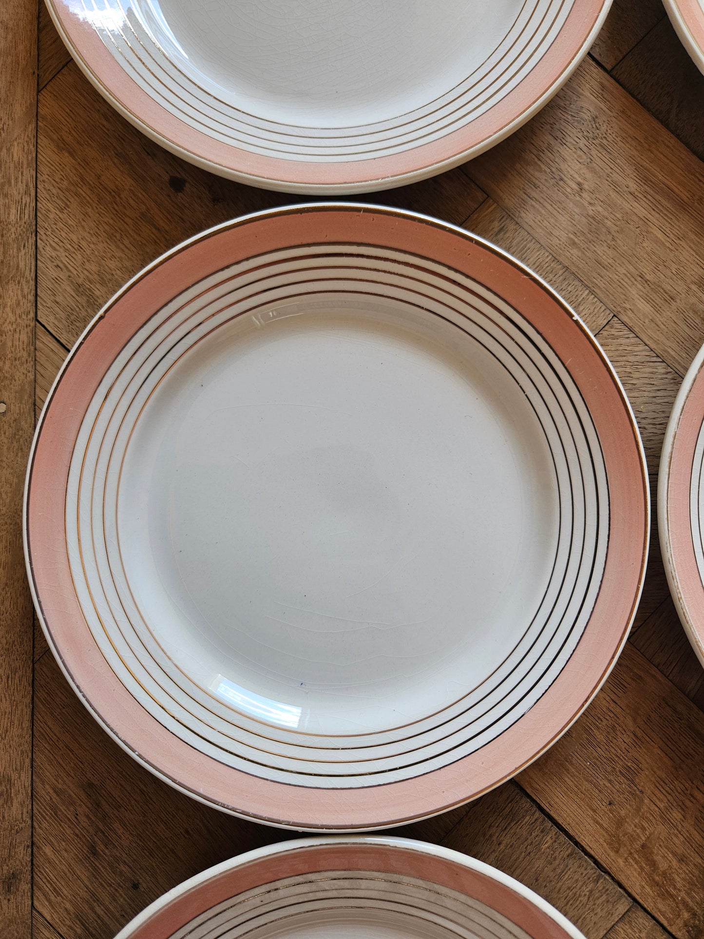 Assiettes plates K&G Lunéville roses
