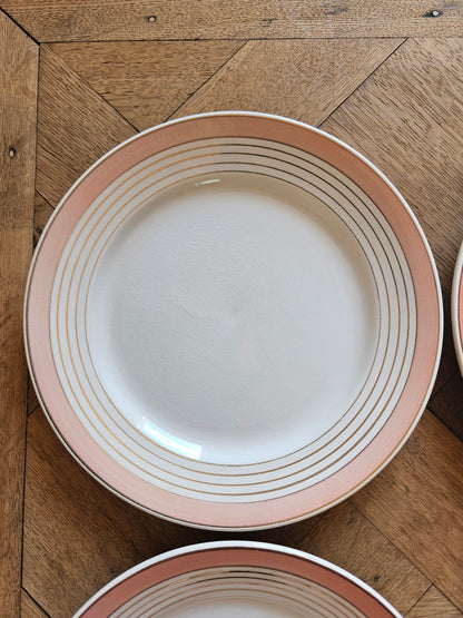 Assiettes plates K&G Lunéville roses