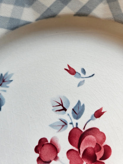 Assiettes plates rétro dépareillées, Digoin