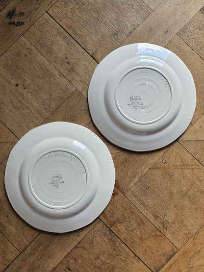 Assiettes plates rétro dépareillées, Digoin