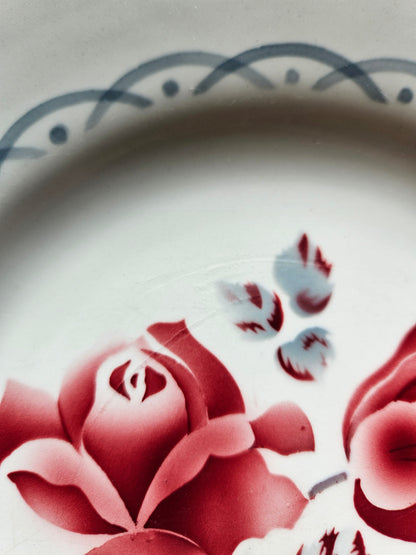 Assiettes plates rétro dépareillées, Digoin