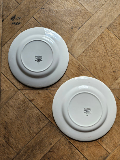 Assiettes plates rétro dépareillées, Digoin