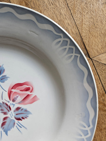 Assiettes plates rétro dépareillées, Digoin