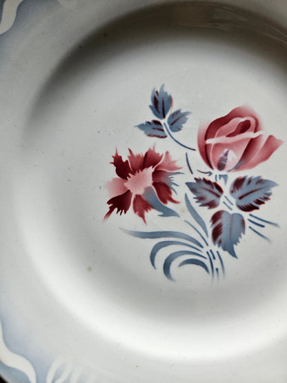 Assiettes plates rétro dépareillées, Digoin