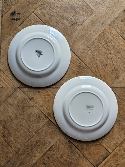 Assiettes plates rétro dépareillées, Digoin