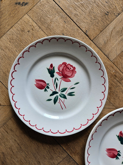 Assiettes plates rétro dépareillées, Digoin & Badonviller