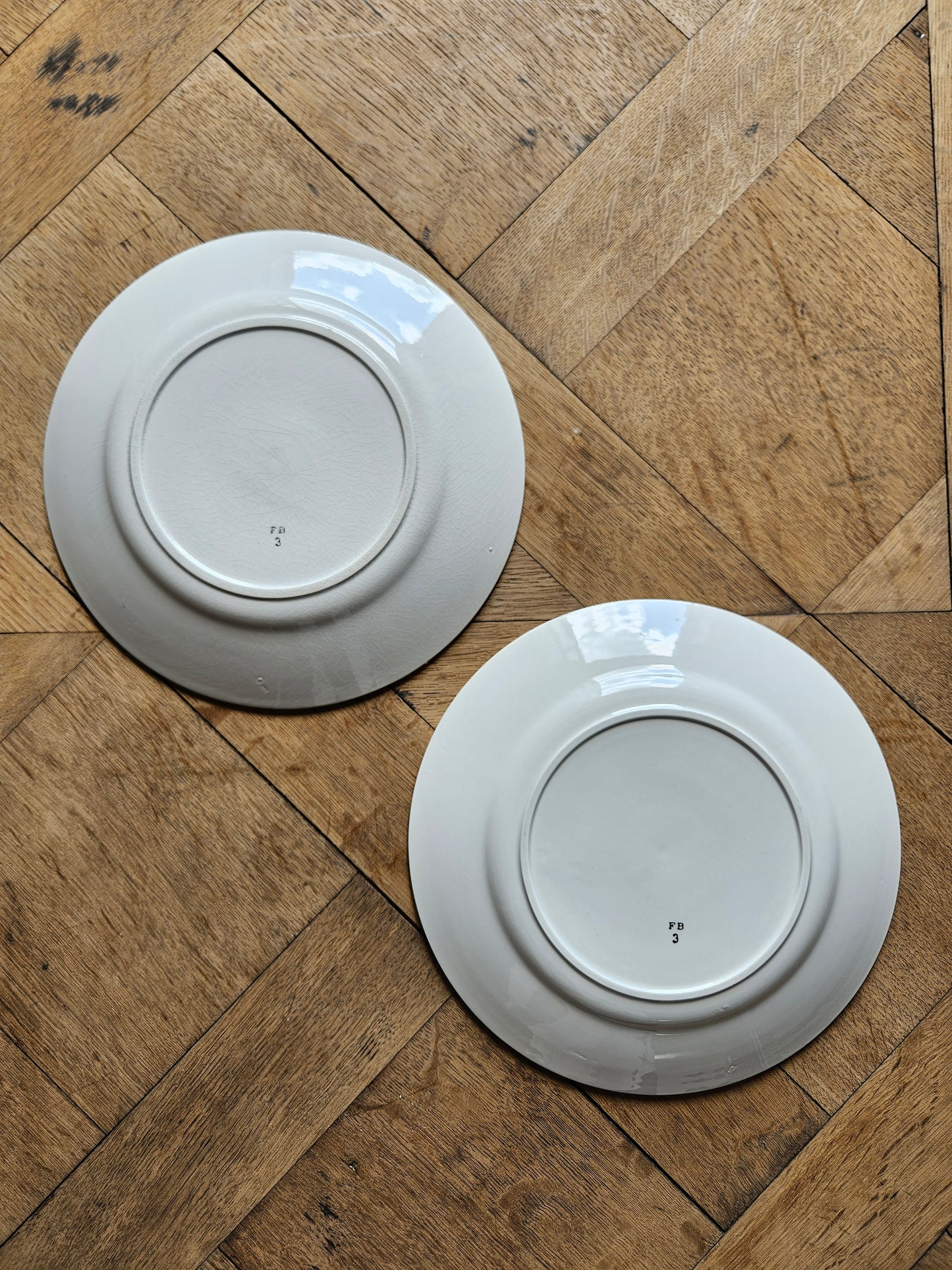 Assiettes plates rétro dépareillées, Digoin & Badonviller
