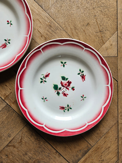 Assiettes plates rétro dépareillées, Digoin & Badonviller